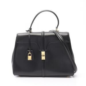Celine Seize Handbag Black Leather